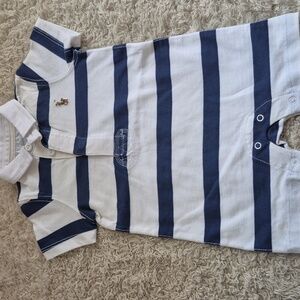 RALPH LAUREN Blue stripe 12 Mo Baby Boy long sleeve button up oxford